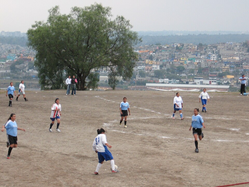 Primer plano de la superficie sintética del estadio Guillermo Laza